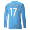 Officiële Voetbalshirt Manchester City Kevin De Bruyne 17 Thuis 2021-22 Lange Mouw - Heren